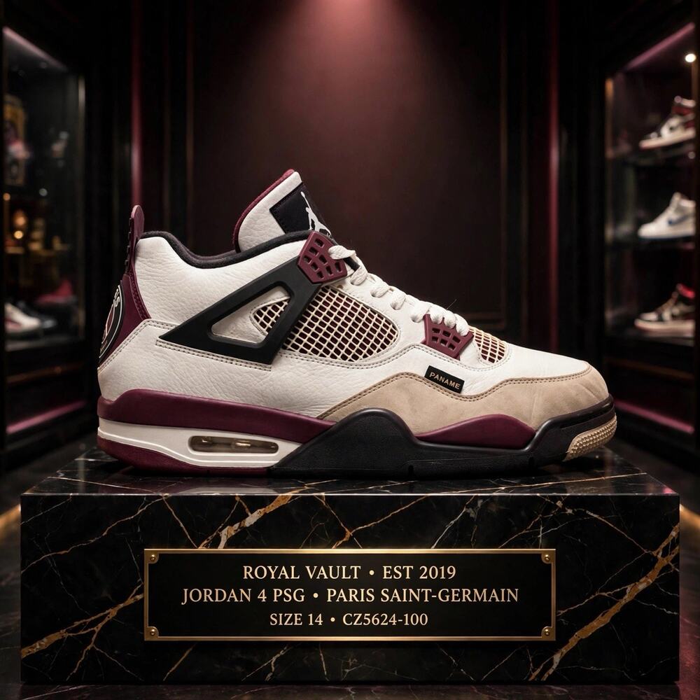 Size 14 - Air Jordan 4 Retro PSG Paris Saint-Germain CZ5624-100 Bordeaux